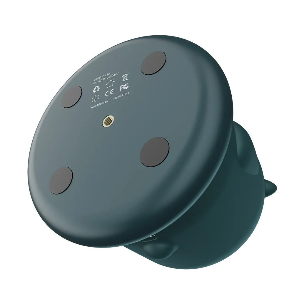Dark green intelligent follow-up gimbal with 360 degree rotation and AI face recognition technology