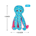 Blue canvas plush octopus print dog toy with squeaker from ocean series