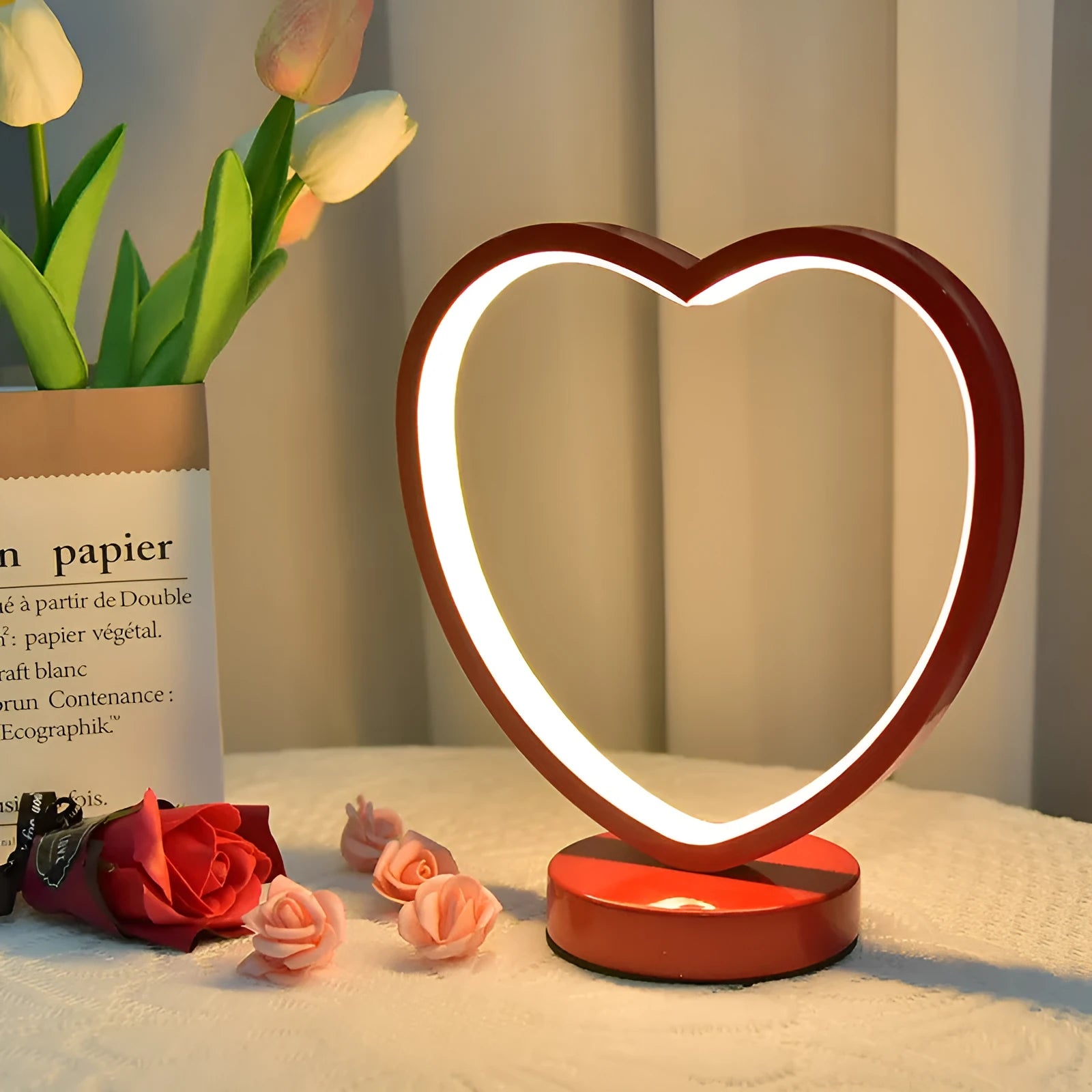 Creative red wedding lantern decorative table lamp with USB warm light and remote control dimming