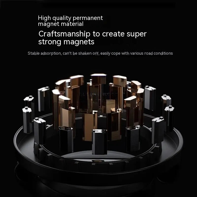All-metal foldable magnetic car phone mount for dashboard or windscreen mounting