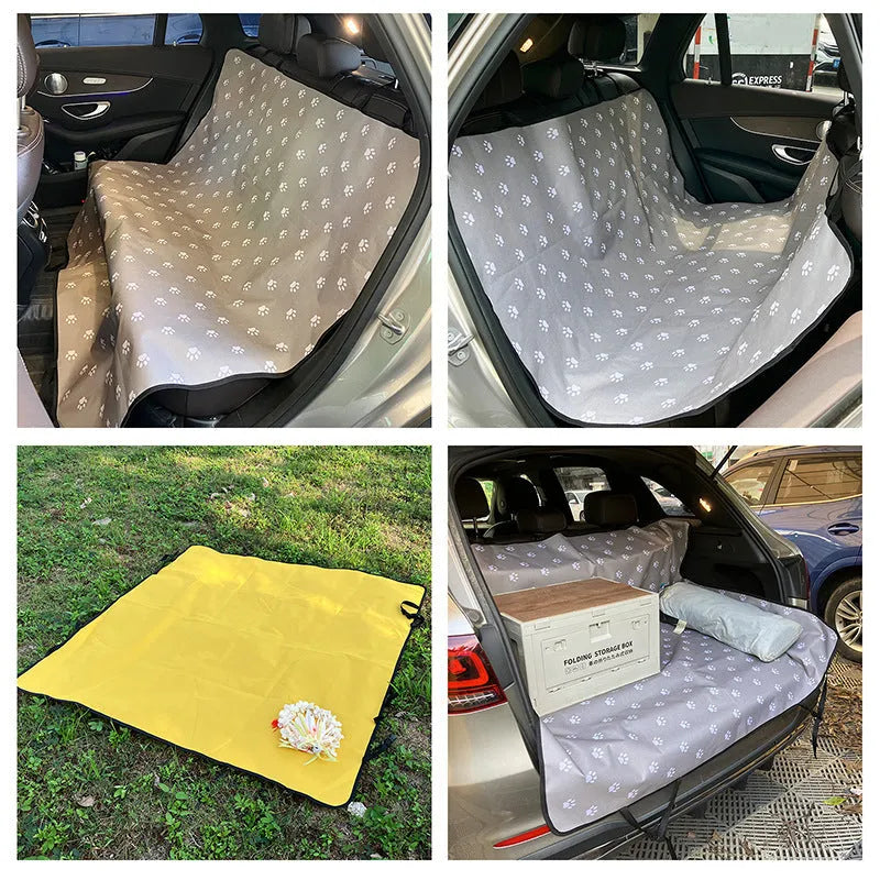 Water resistant car pet mat for rear seat dog protection in various colours and patterns