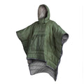 Outdoor cloak sleeping bag in Army Green, convertible to blanket, 200x140cm nylon construction