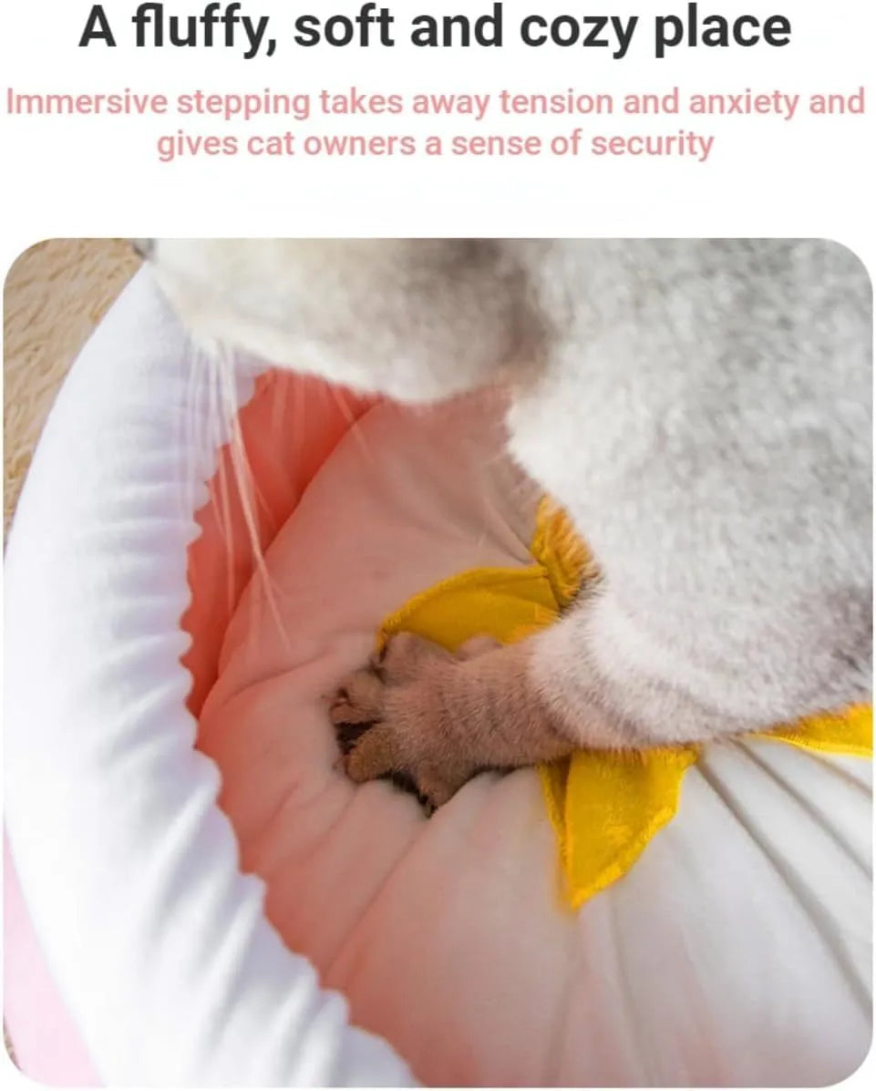 Honey pot shaped cat sofa bed in soft fabric with removable nest pad for small pets