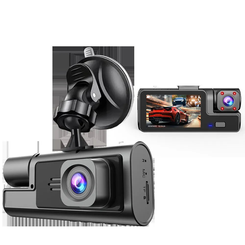 WiFi driving recorder with 2.0-inch screen and reversing camera for car front and rear monitoring