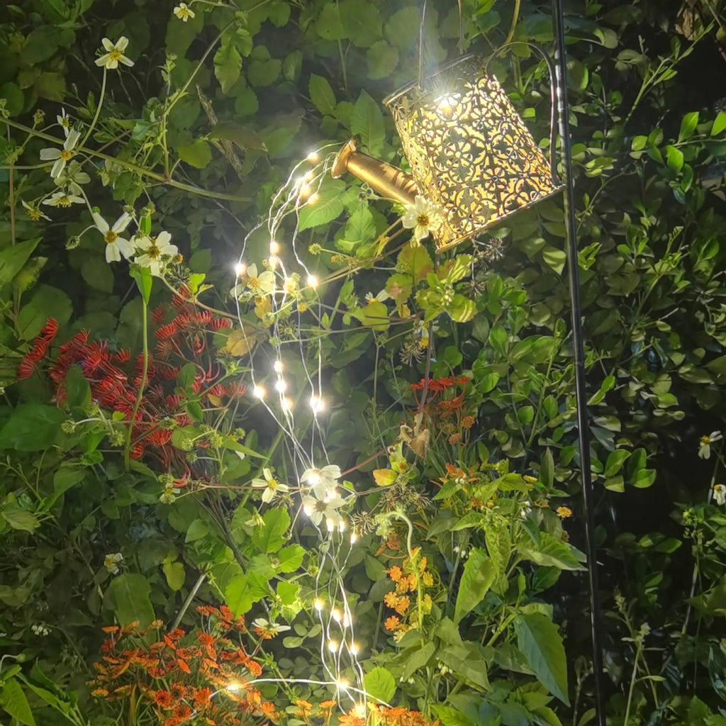 Solar butterfly kettle courtyard light decorative wrought iron outdoor lantern