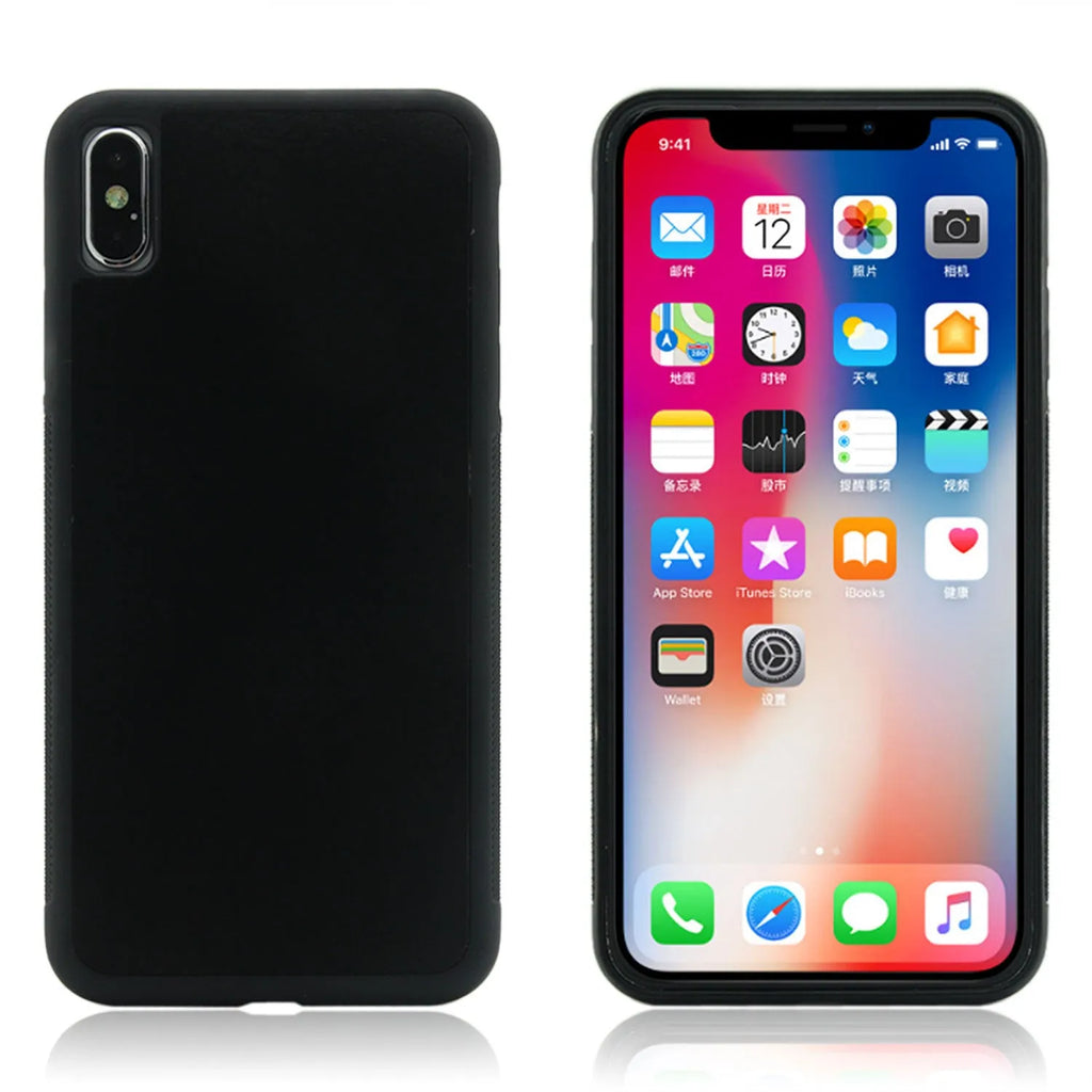 Anti-gravity nano material phone case in black with mirror finish for iPhone 14 Pro