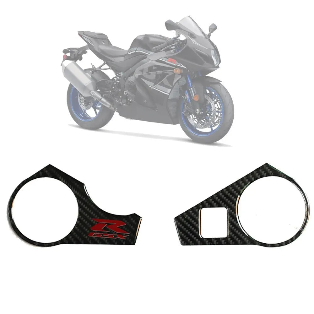 Black carbon fibre look adhesive sticker for SUZUKI GSXR1000 L1 motorcycle upper connective plate 2009-2016