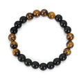 Tiger eye stone tassel pendant on ball bead chain necklace with 81cm length