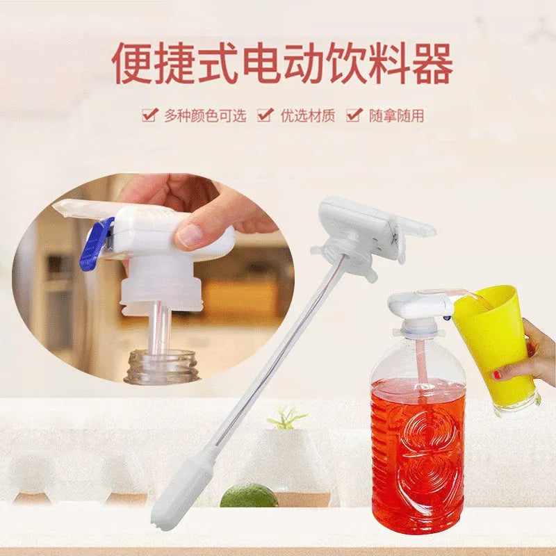Electric pumping water device with silicone straw for milk and juice transfer