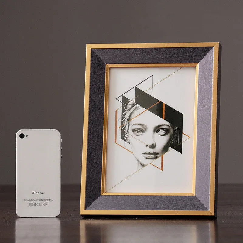 Solid wood desktop photo frame decoration in 6 7 10 inch sizes as shown style