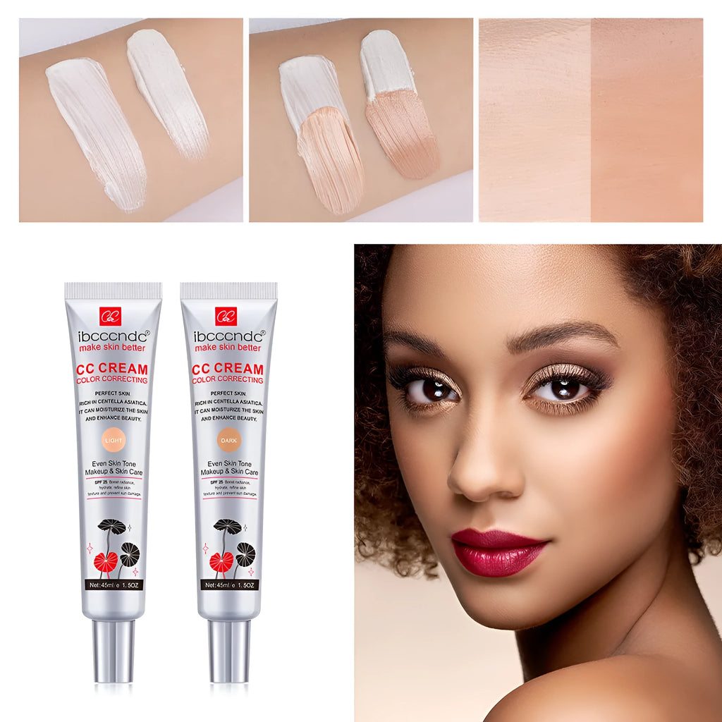 Erborian CC Cream tube in dark and light shades for colour correcting makeup