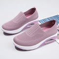 Women's mesh running shoes with air cushion midsole in beige colour