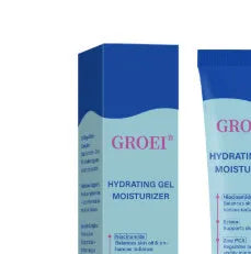 50ml moisturising facial gel with hyaluronic acid in clear container