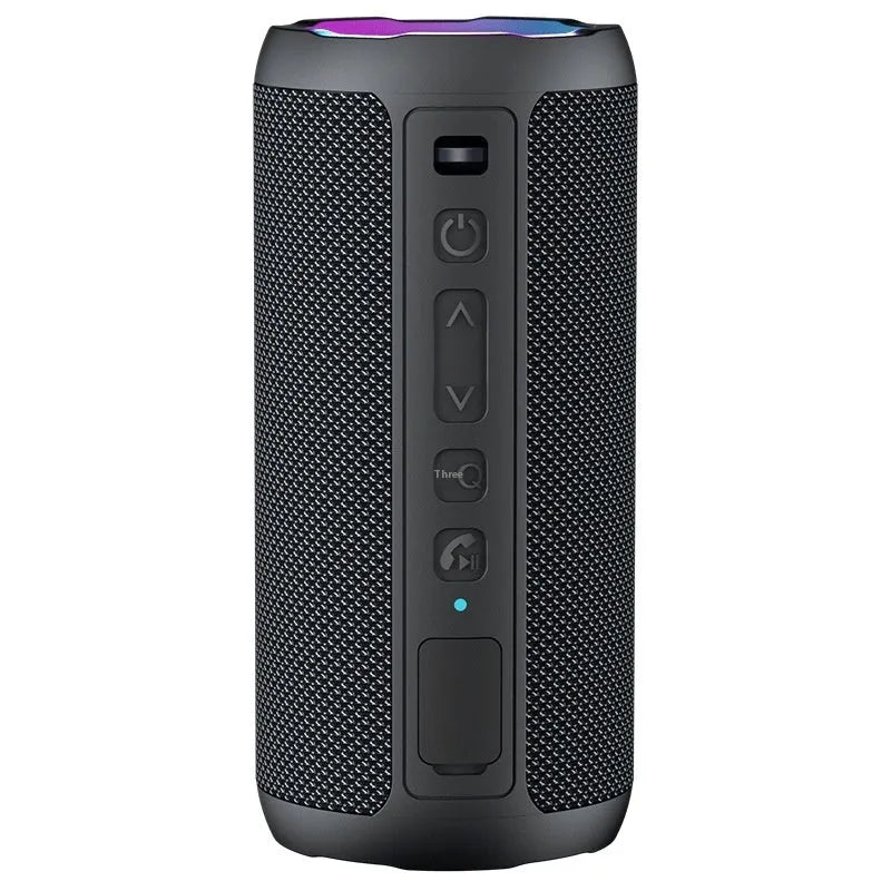Portable Bluetooth speaker in black standard edition with waterproof nylon net silicone shell and subwoofer