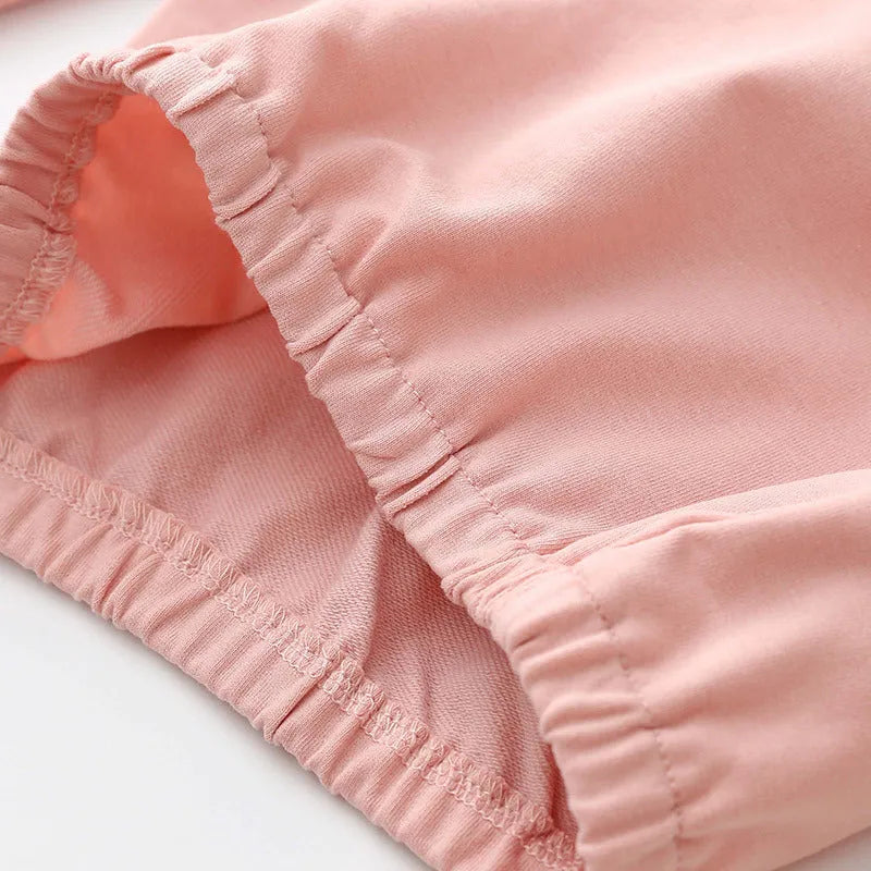 Girls cotton blended long sleeve top Korean style in pink and grey for children 100-140cm