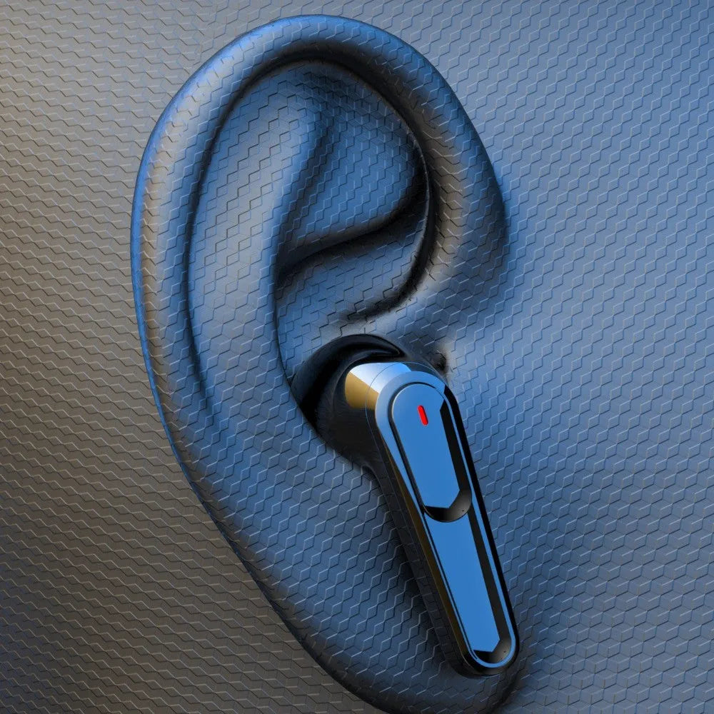 Black Bluetooth wireless headset with noise reduction and in-ear design
