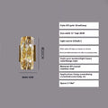 Modern crystal shade wall lamp in gold or chrome stainless steel, mounted on a wall.
