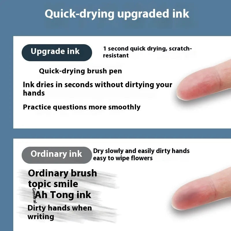 Quick-drying ballpoint pen refill multipack in black, red, blue, and ink blue colours
