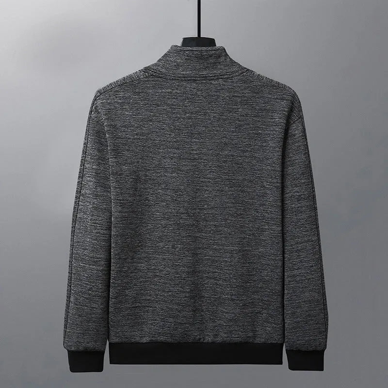 Men's blended casual jacket with stand-up collar and zip-front in athletic fit