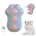 Blue rechargeable self-cleaning cat steam brush with silicone bristles and mist spray bottle