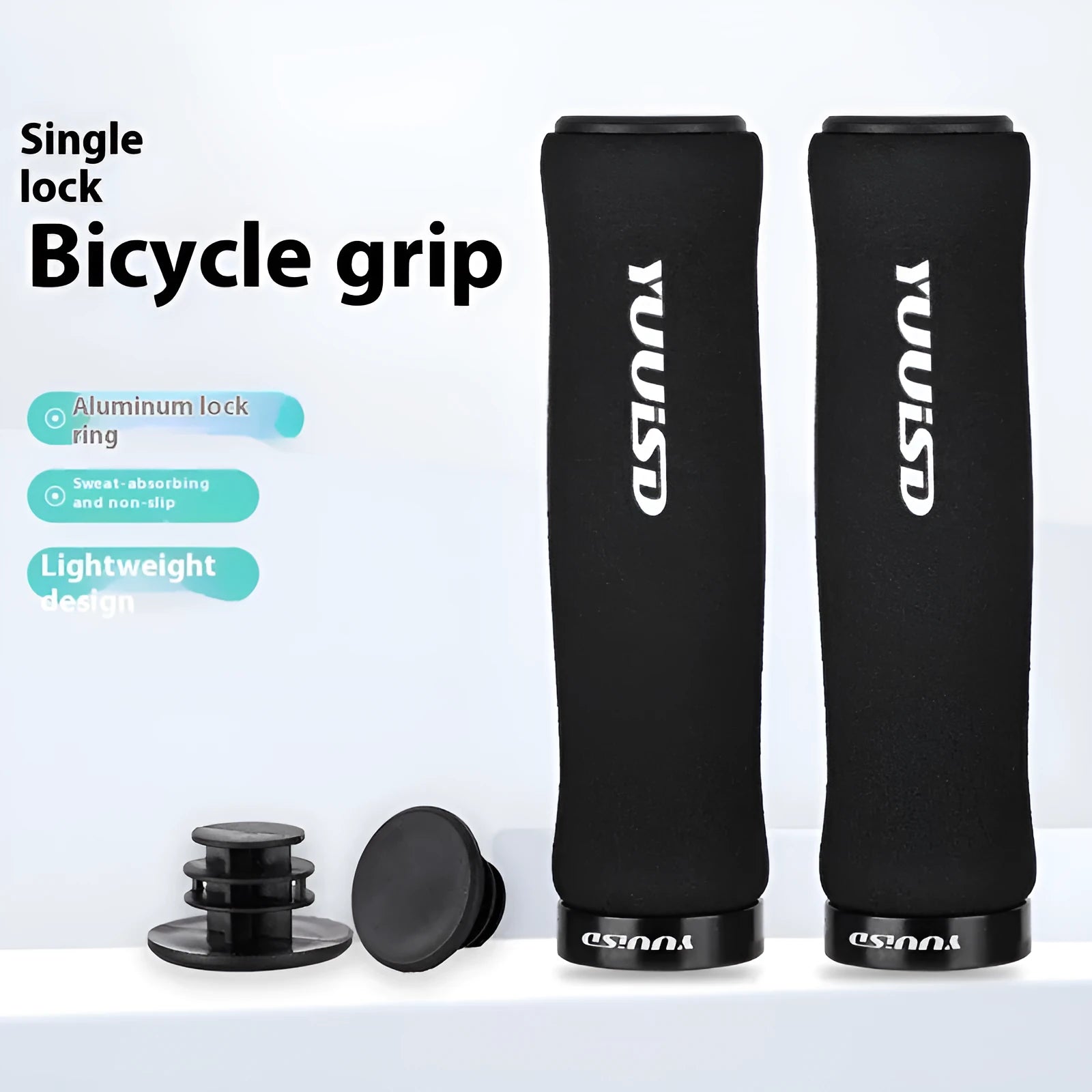 Ultra-light 41g sponge mountain bike handlebar grips in black, purple and biange colour options
