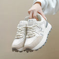 Women's flat platform casual shoes in artificial PU with front laces and a round toe.