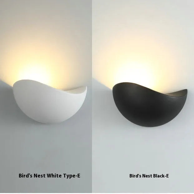 Black and white waterproof aluminium alloy LED courtyard lamp with bird's nest design