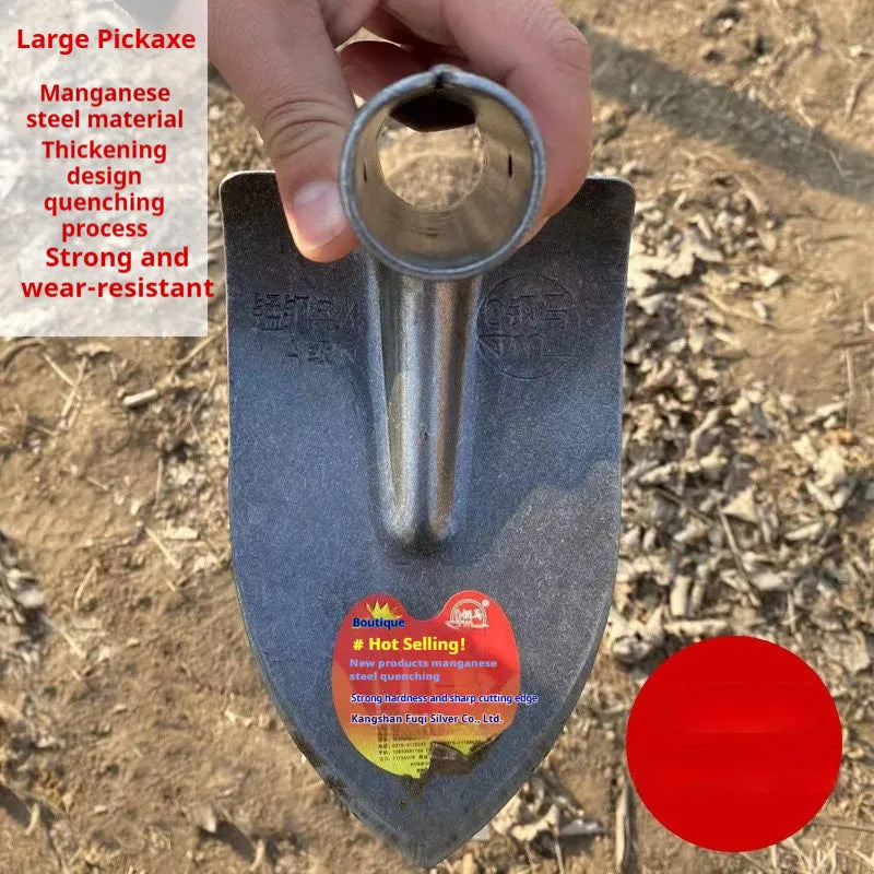 Agricultural pointed hoe with manganese steel construction and stainless steel main part for gardening weeding tasks