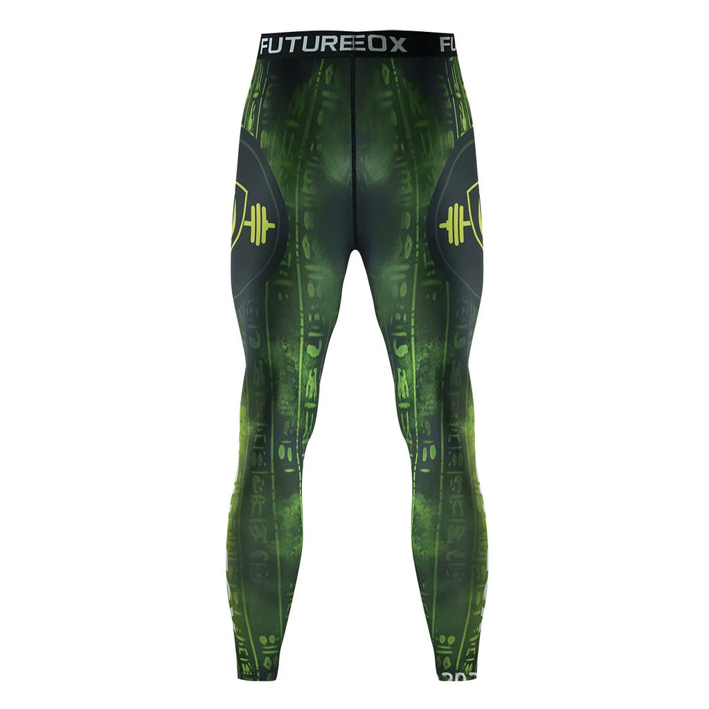 Men's slim-fit sports suit with printing pattern and stretch fabric for athletic activities