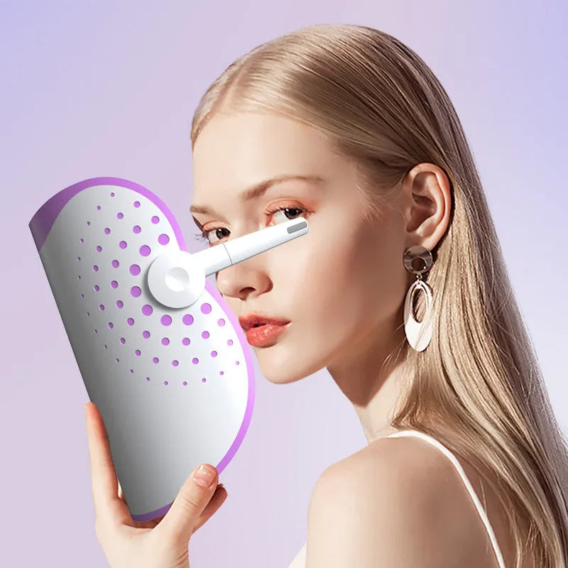 White and purple photon beauty mask IPL device with plug-in power for home colour light therapy
