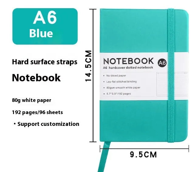 A5 soft skin-feel PU leather diary with strap closure and horizontal ruled pages in multiple colour options