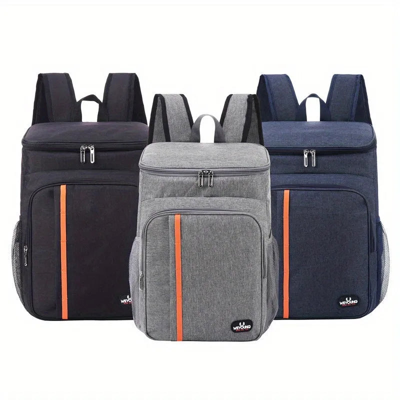 Multifunctional insulated shoulder sports bag in black with thermal and leak-proof features for outdoor picnic use