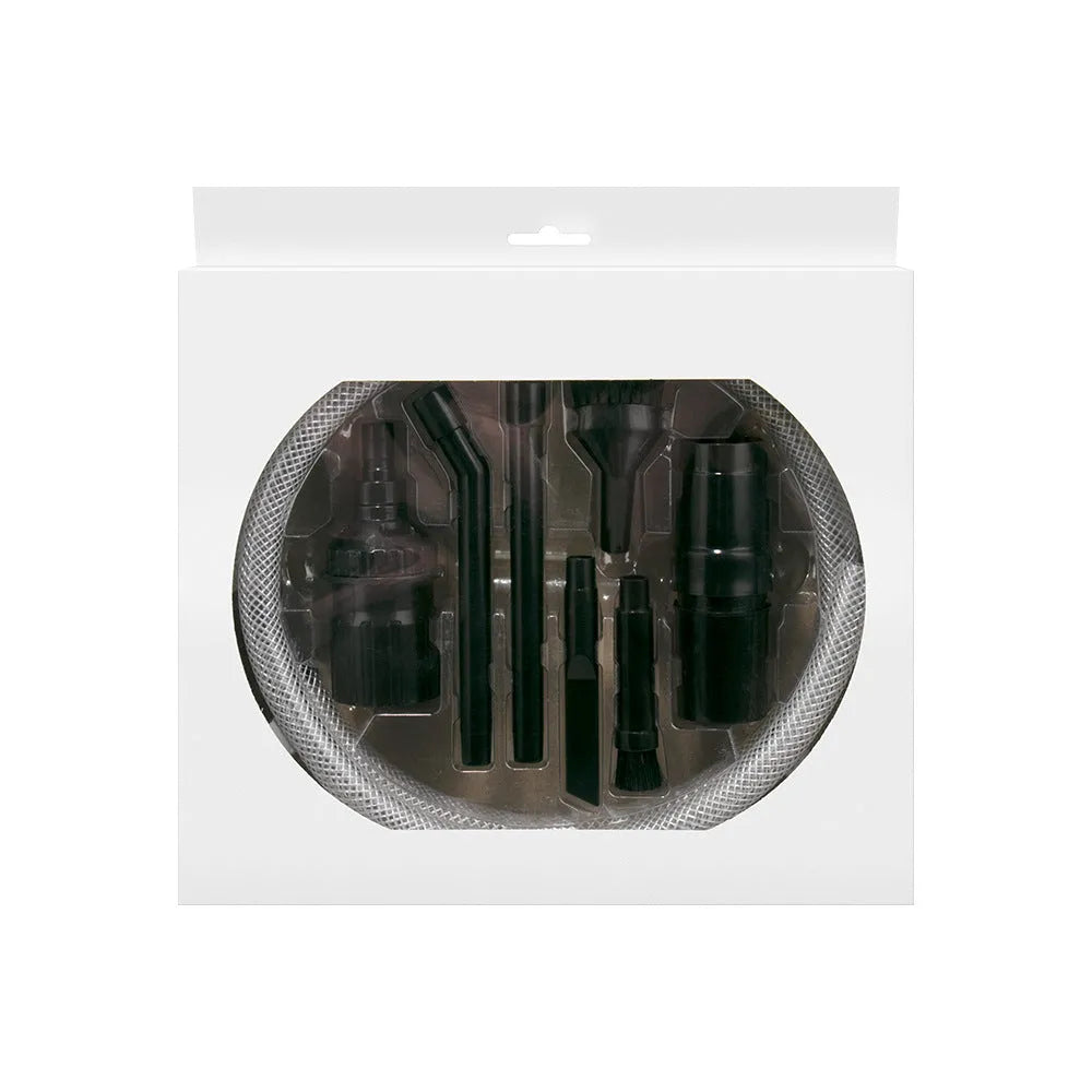 Eight-piece vacuum cleaner suction head set with tool accessories for small area cleaning