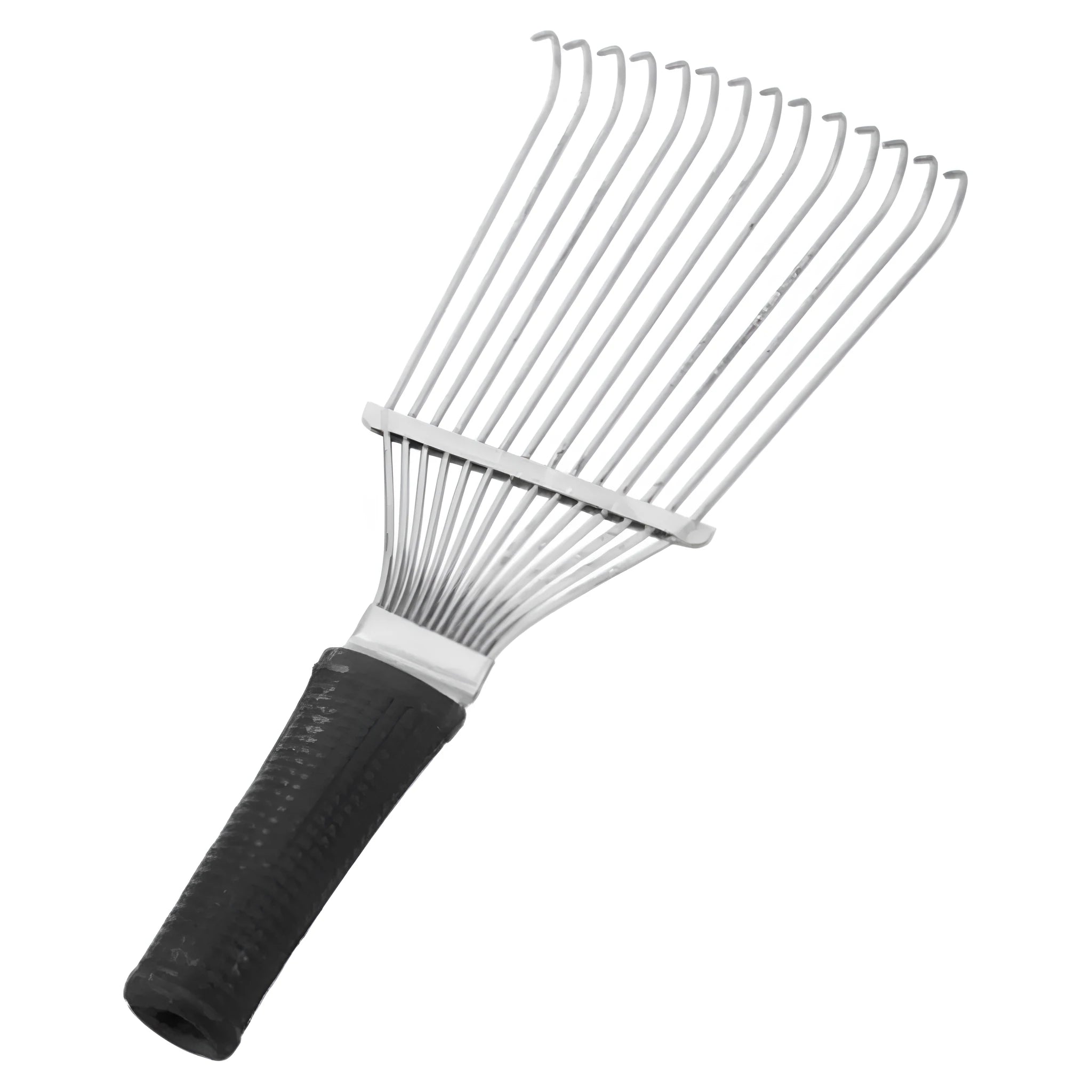 Stainless steel dematting brush rake comb for grooming horses, dogs, and livestock.