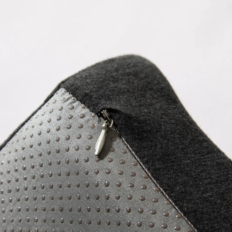 Memory foam office chair cushion with waist support in grey colour