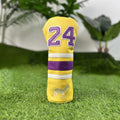 Ram golf club sleeve set showing four PU protectors for wooden pole clubs including chicken drumstick fairway design and square putter cover