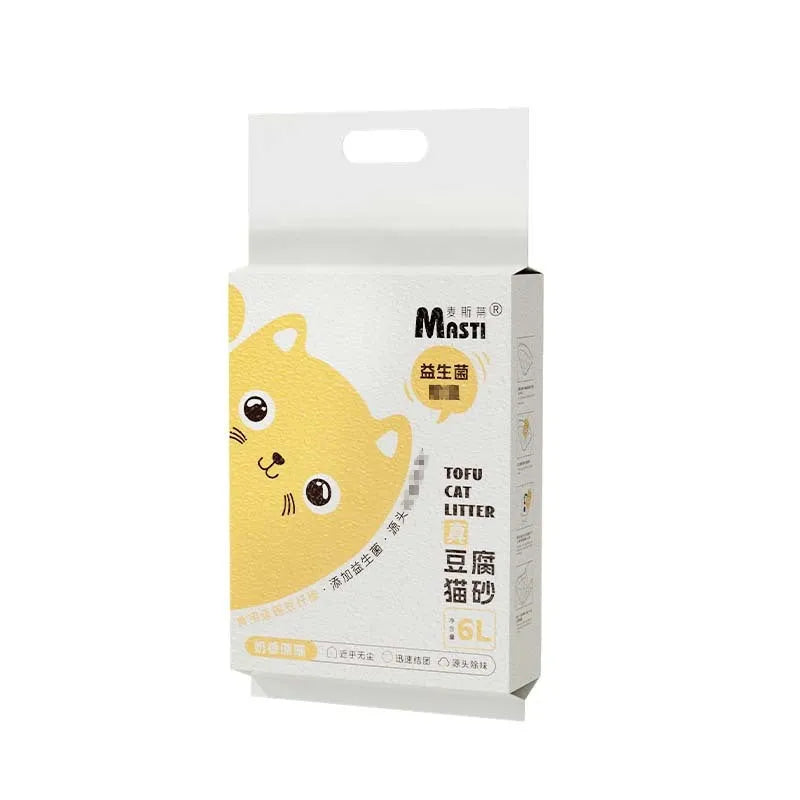 Plant Tofu Cat Litter 6L bag with probiotic deodorant sand for cat litter trays