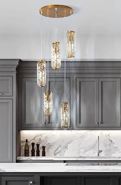 Single head industrial LED pendant light in black, gold, or chrome finish