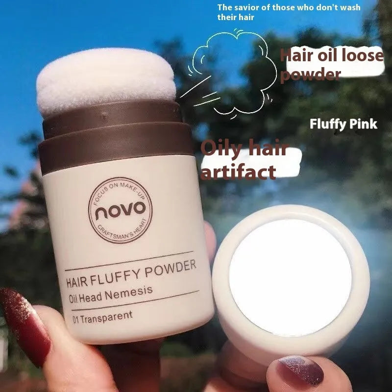 Oil control powder container for bangs, hairline and facial application with multiple shade options