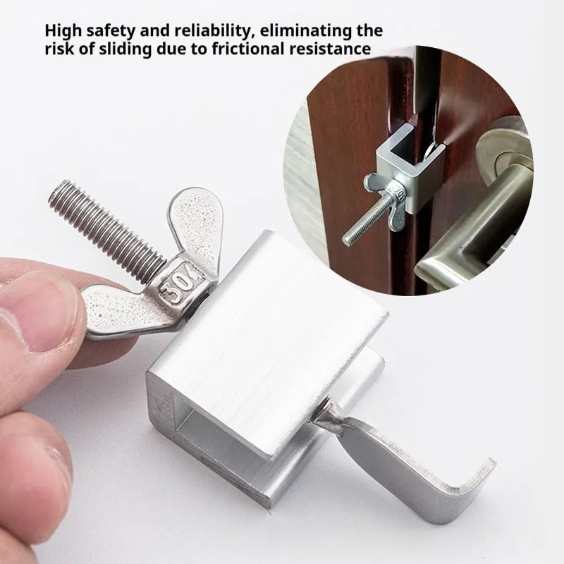 Portable hotel security lock door stopper in stainless steel and aluminium alloy