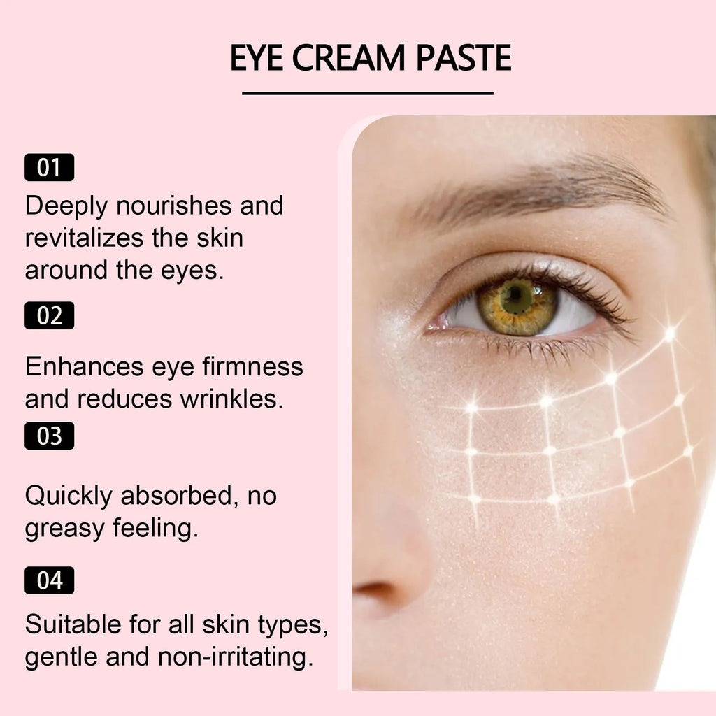 10ml eye cream tube with ten single-use vials containing hyaluronic acid and peptide formula for eyes and neck