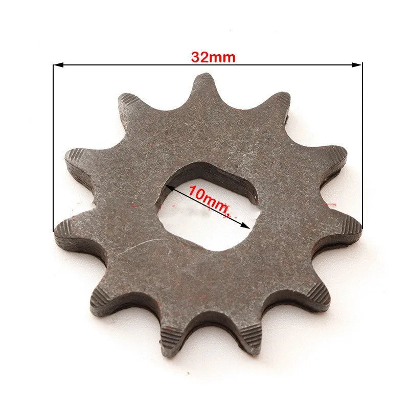 Motorcycle 11-tooth cast iron gear for 25hT8F chain systems with non-circular design