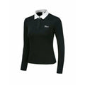 Women's white long sleeve polyester golf top with slim sportswear fit for outdoor activities