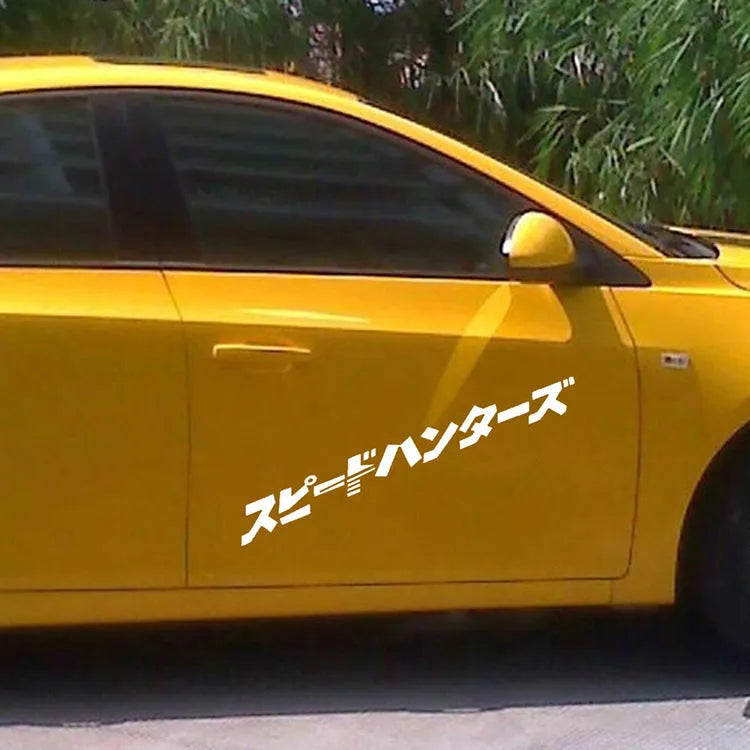 35x35cm Japanese car sticker with reflective properties in black and white colour options