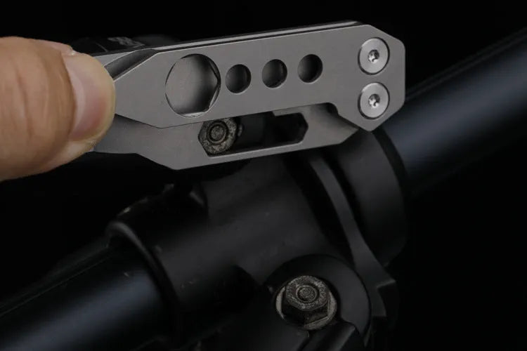 TC4 titanium alloy multi-function crowbar screwdriver tool with bottle opener and glass breaker.