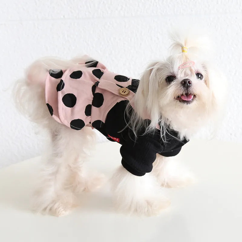 Lapel shoulder strap dog clothing in casual style with size options from XS to XL
