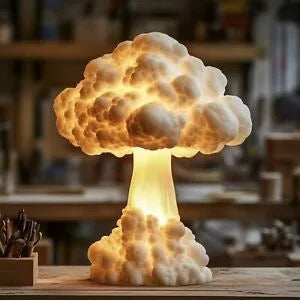 Modern mushroom cloud shaped table lamp with USB power for decorative desk lighting
