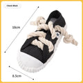 Plastic dog sound slippers toy in three colour variations: rock yellow, black, and sea fog blue