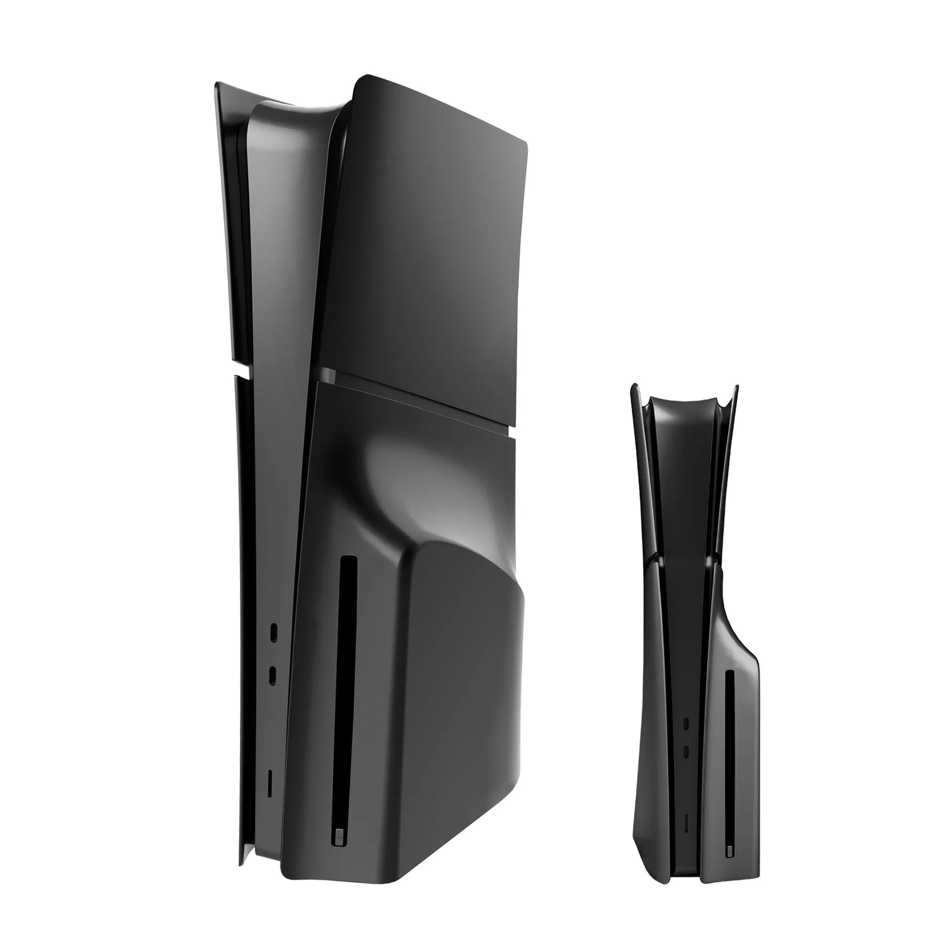 PS5 Slim replacement protective shell in ABS plastic showing colour options for digital and optical drive consoles