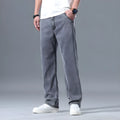 Men's loose straight-leg lyocell jeans in light blue colour with zip fly